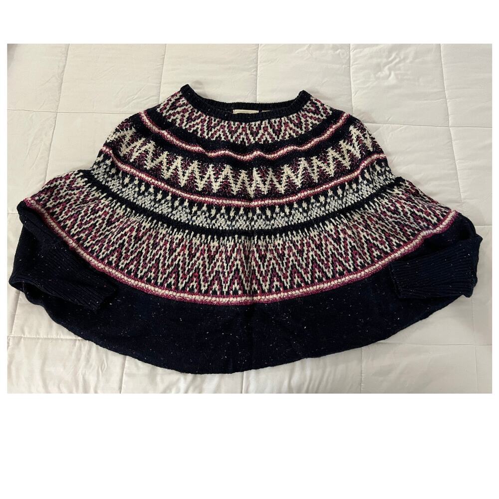 Anthropologie Sleeping on Snow Midland Sweater Poncho Style Wool Blend Sz S - Picture 6 of 6